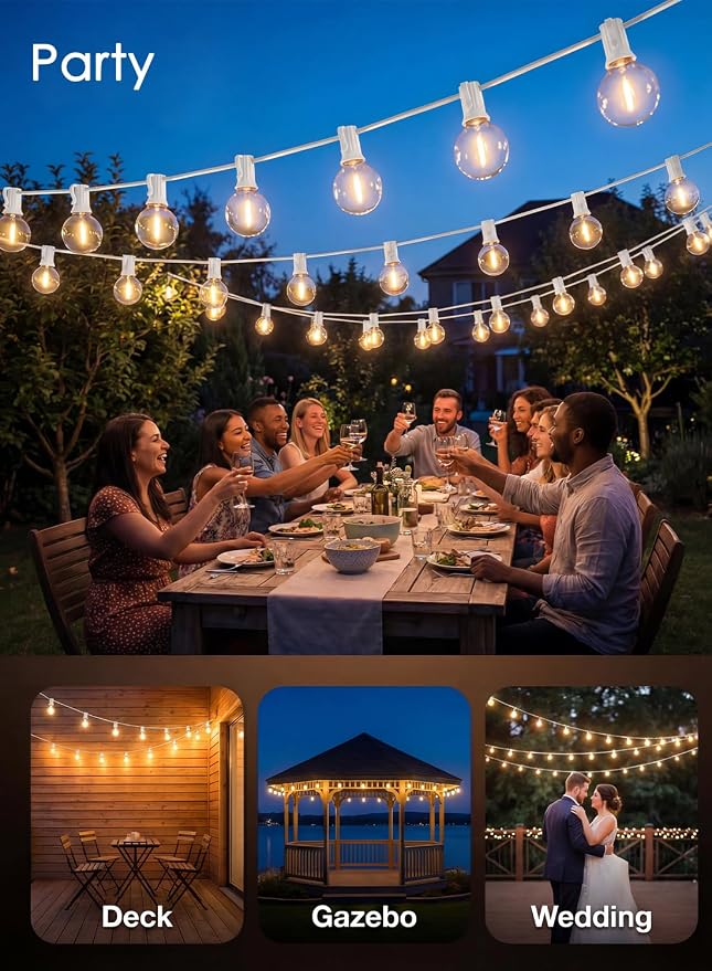 25FT G40 LED White Outdoor String Lights - Image 8