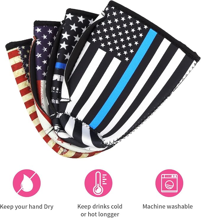 4Pack Reusable Iced Coffee Sleeve Insulator Sleeves - Image 3