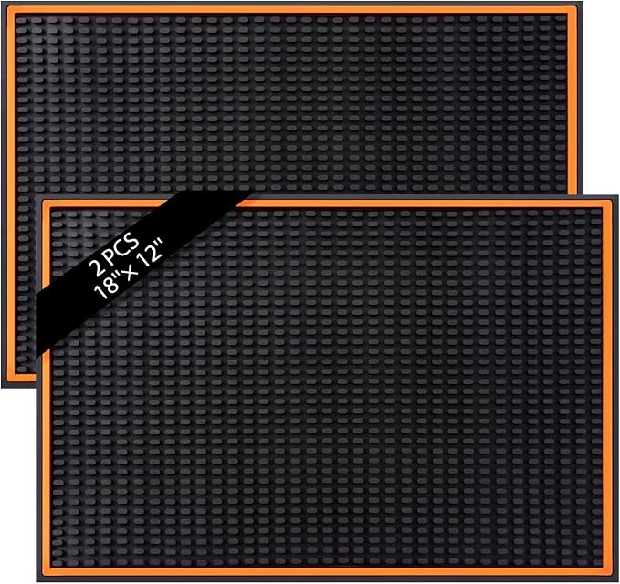 Tioncy 4 Pcs Bar Mat for Countertop 18 x 12 Inch Black by Tioncy