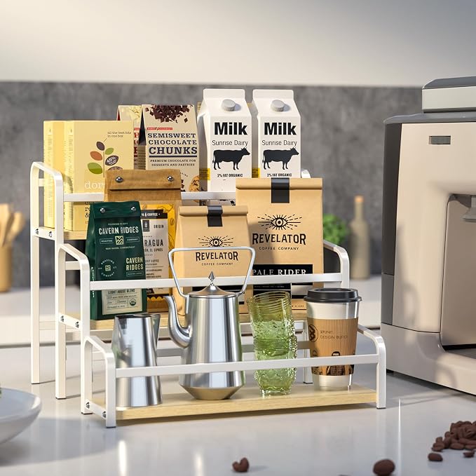 Coffee Syrup Organizer 3-Tier, 12 Bottles Capacity Coffee Syrup Rack, Syrup - Image 5