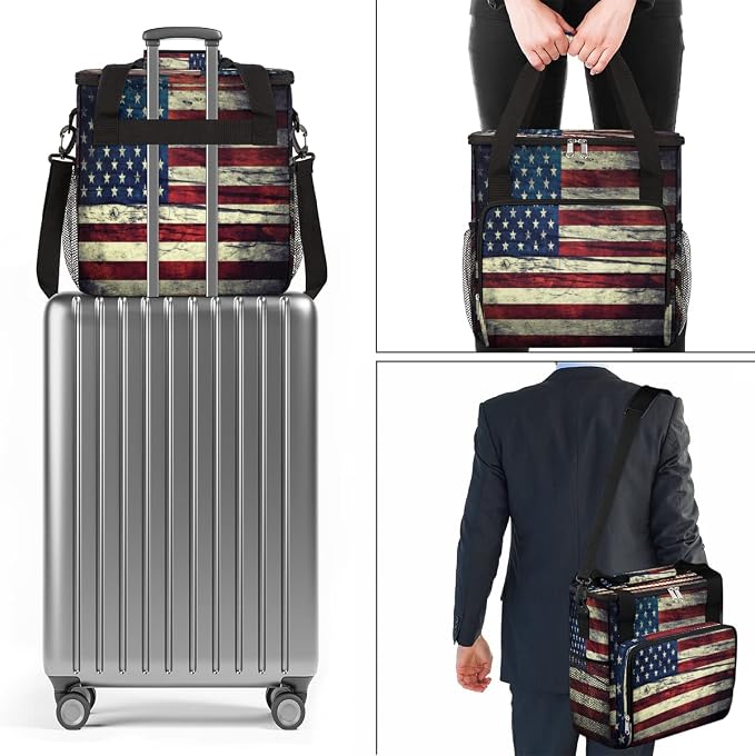 Vintage American Usa Flag Coffee Maker Carring Bag Travel Storage Tote Bag - Image 7