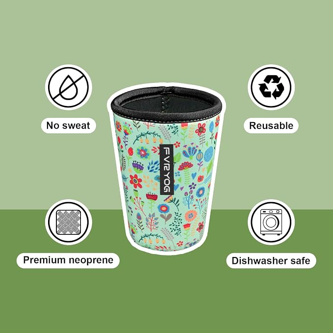 3 Pack Reusable Insulated Neoprene Iced Coffee Sleeves & Coffee Cup Holder - Image 2