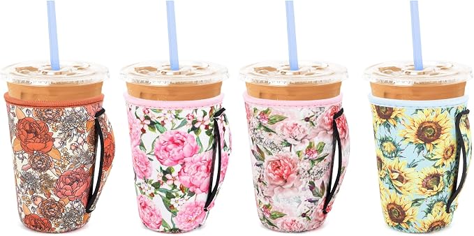 4 Pack Neoprene Cup Sleeves by Snowso