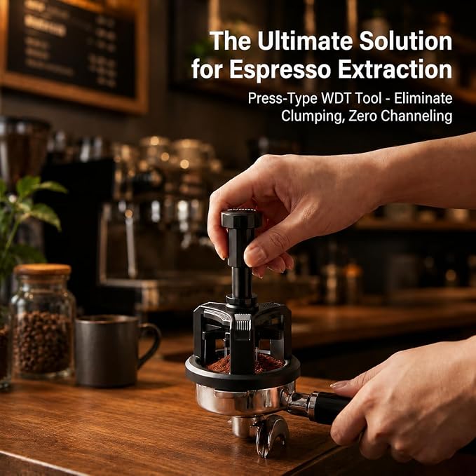 58.3mm WDT Tool Espresso, Press-to-Rotate Espresso Distribution Tool - Image 8