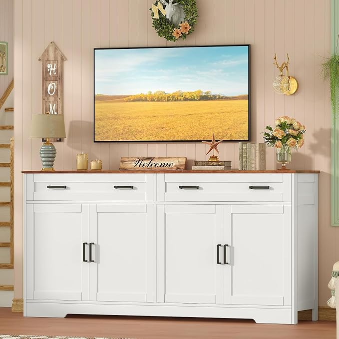 usikey Buffet Cabinet with Storage and Drawers, Modern Coffee Bar - Image 5