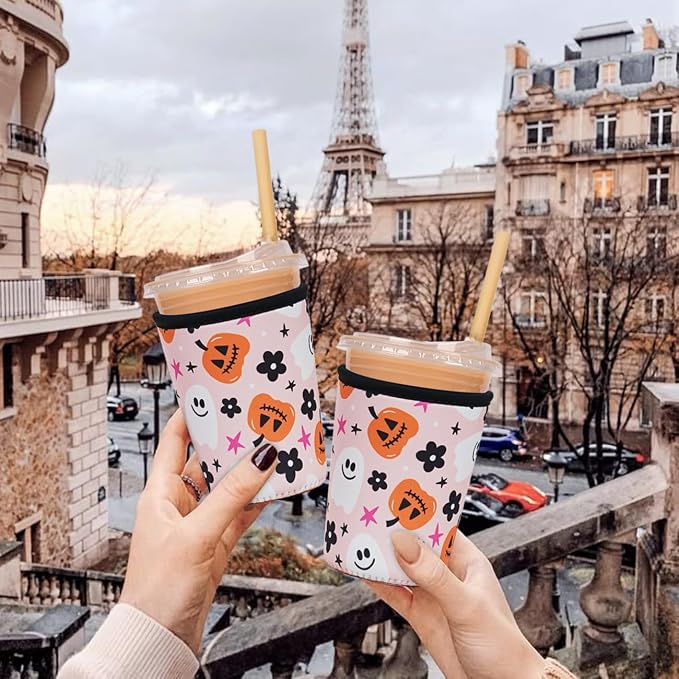 Reusable Insulated Neoprene Iced Coffee Cup Sleeve, Durable Drink Sleeve - Image 3