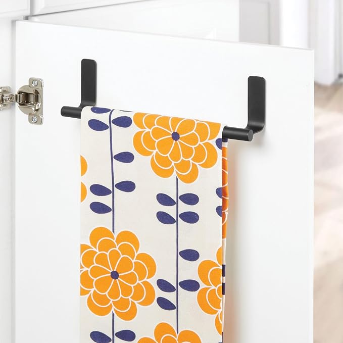 mDesign Steel Wall-Mounted Towel Rack Storage Holder - Image 3