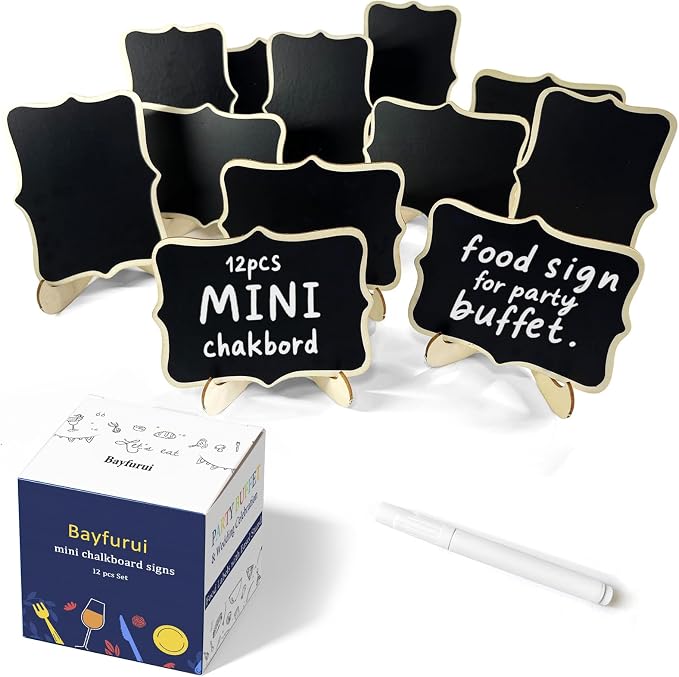 12pcs Mini Chalkboard Signs by Unknown