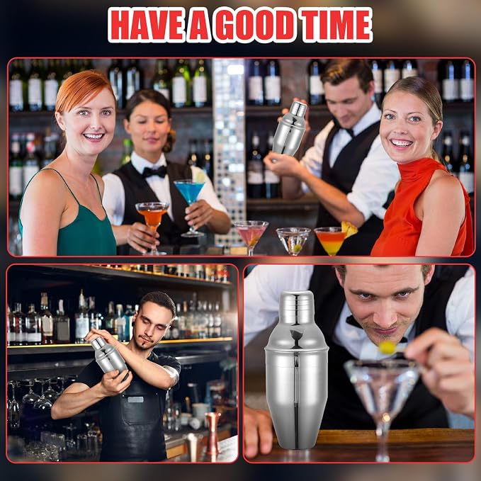 Nitial 6 Pcs Bar Cocktail Shaker Professional Stainless Steel Martini Drink - Image 6
