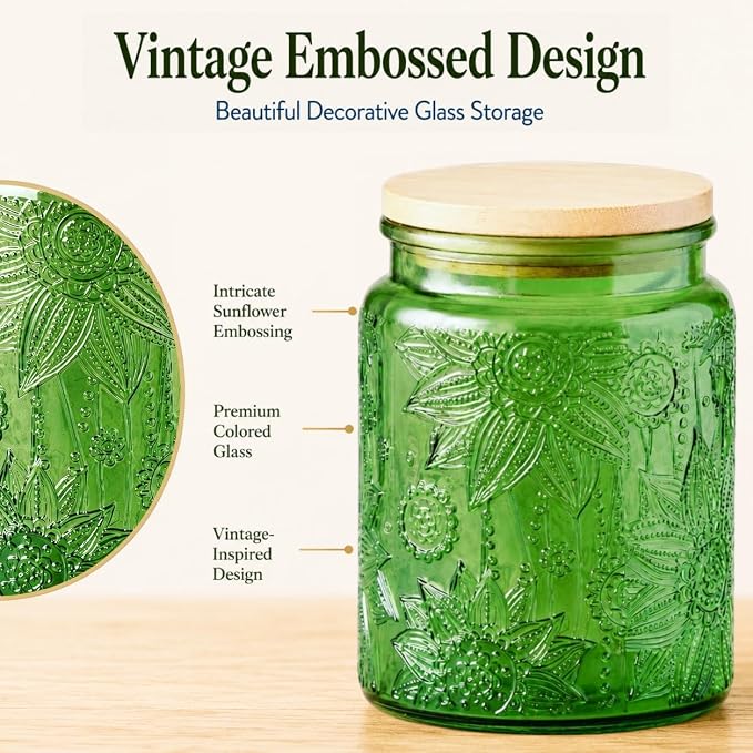 Set of 2 Vintage Glass Canisters - Image 4