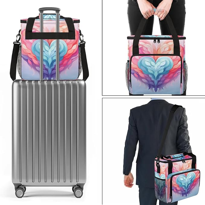 Heart Colorful Coffee Maker Carring Bag, Large Insulated Storage Organizer Case - Image 7