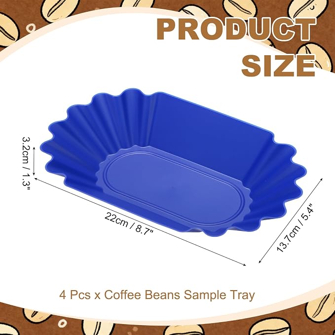 uxcell 4Pcs Coffee Beans Sample Tray, 450g Coffee Beans Display Dish Reusable - Image 2