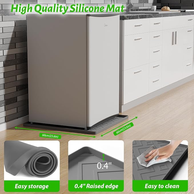 Mini Fridge Silicone Mat 23.6"x23.6"x0.4" - Image 2