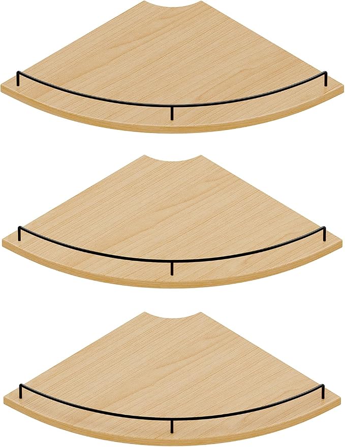 JJL Corner Shelf Wall Mounted, 12 Inches 3-Tier Floating Corner Shelf, by Unknown