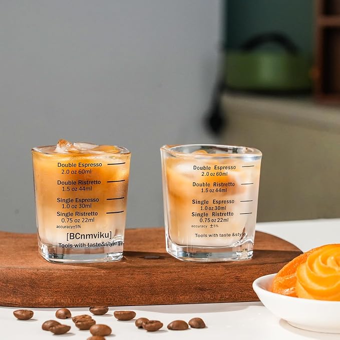 BCnmviku Espresso Shot Glasses Measuring Cup Liquid Heavy Glass - Image 2