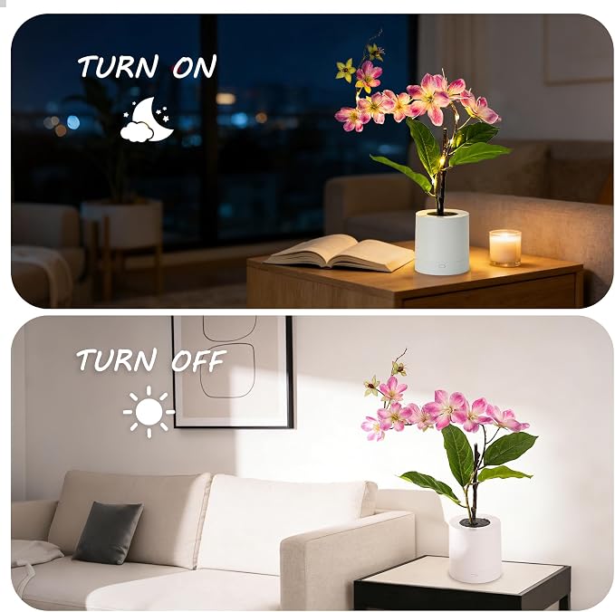 WSYEAR Purple Artificial Jasmine LED Flower Pot - Image 6