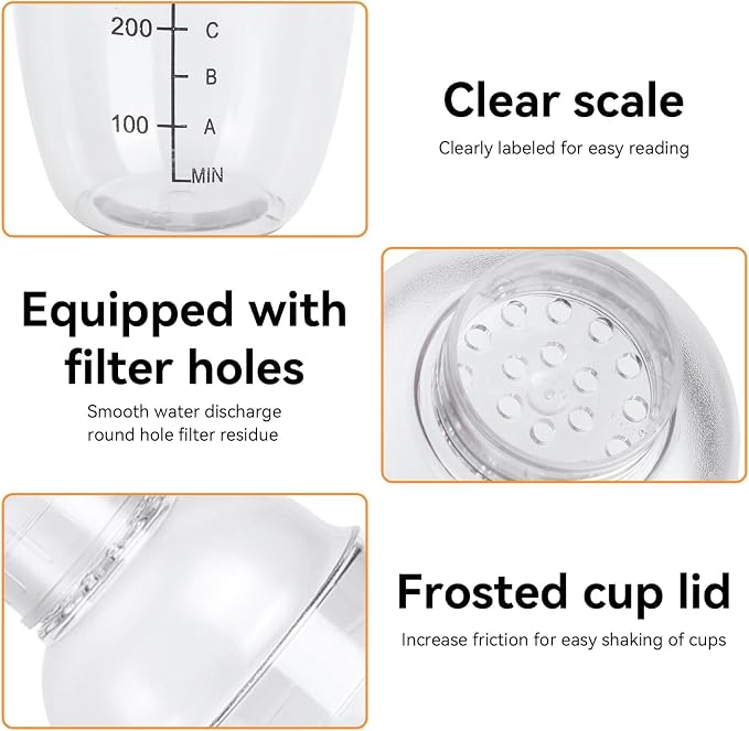530ml Cocktail Shaker, Food Grade Plastic Highly Transparent Drink Shaker Cup - Image 8