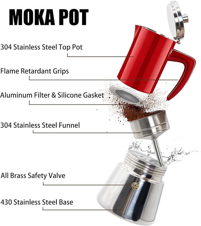 12 Cup Thickened 304 Stainless Steel Moka Pot Stovetop Espresso Maker Cafeteras - Image 4