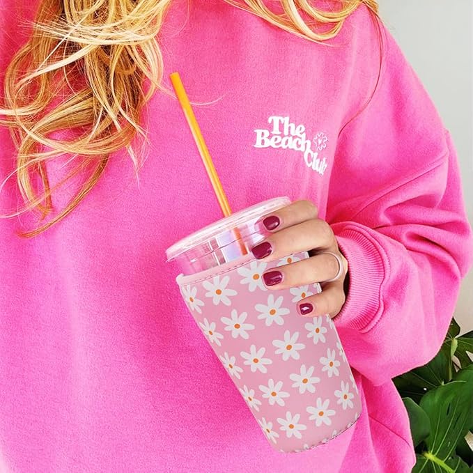 Reusable Insulated Neoprene Iced Coffee Cup Sleeve, Durable Drink Sleeve - Image 2