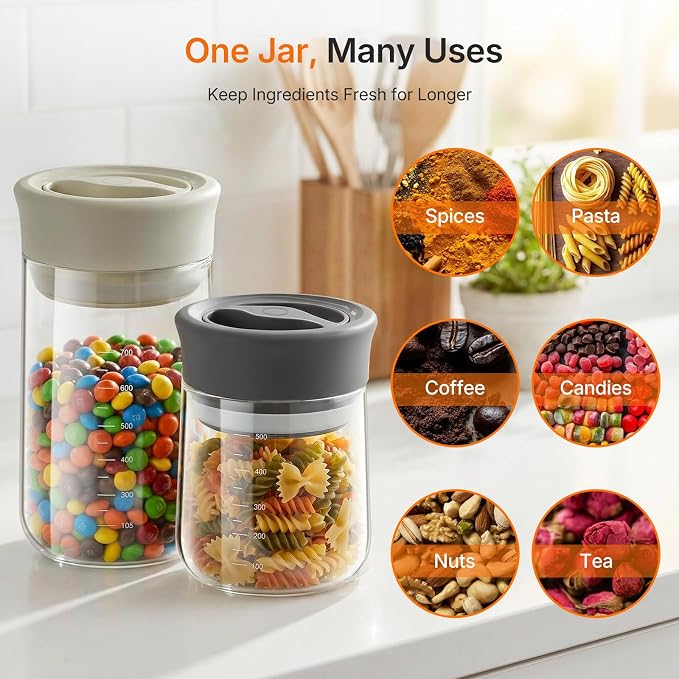 Upgraded Rotary Airtight Glass Jar - Image 6