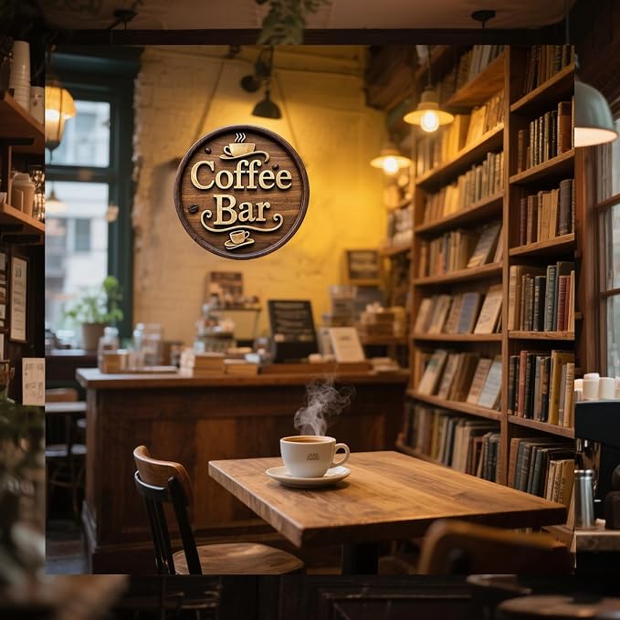 Wooden Coffee Bar Sign Decor - Image 6