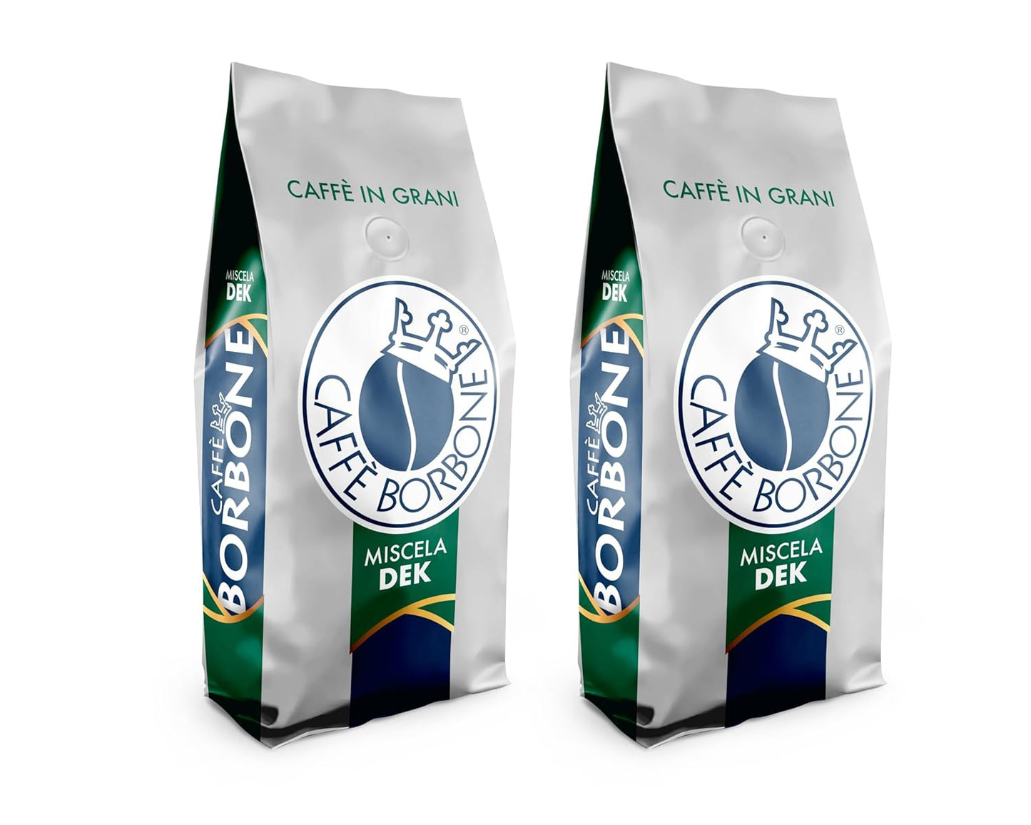 Caffe Borbone Whole Bean Coffee, Medium-Dark Roast DEK Blend, Decaffeinated Italian Coffee, 2.2 lb Bag (Pack of 2)