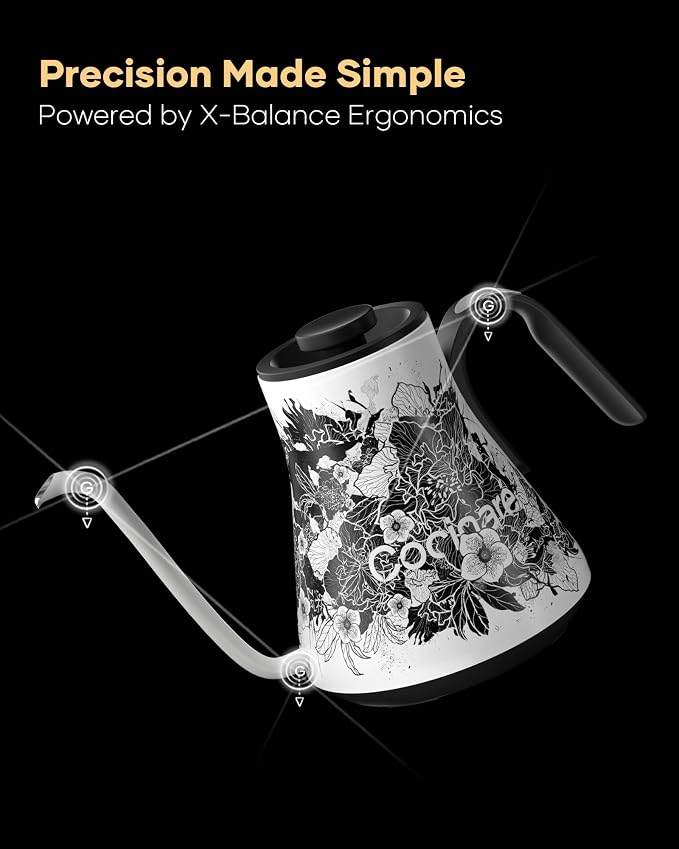 Cocinare Artisan Blossom Gooseneck Electric Kettle, ±1℉ Precise Temperature - Image 4