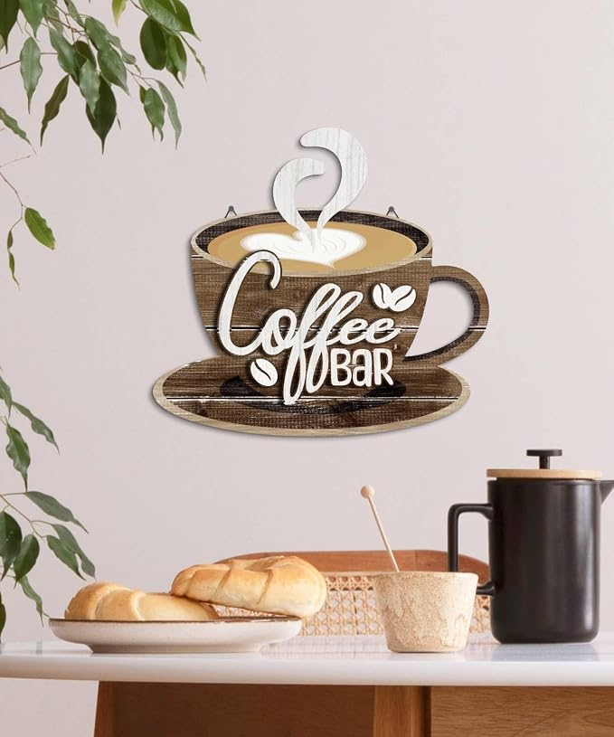 Putuo Decor Coffee Bar Wall Art, Double-Layer Coffee Cup Sign - Image 3