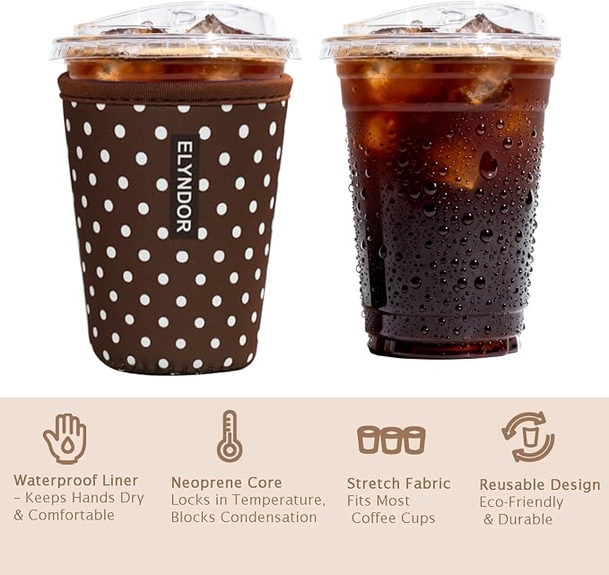 Reusable Insulated Sleeve for Iced Coffee Cup, Beverage Holder for Iced Coffee - Image 6