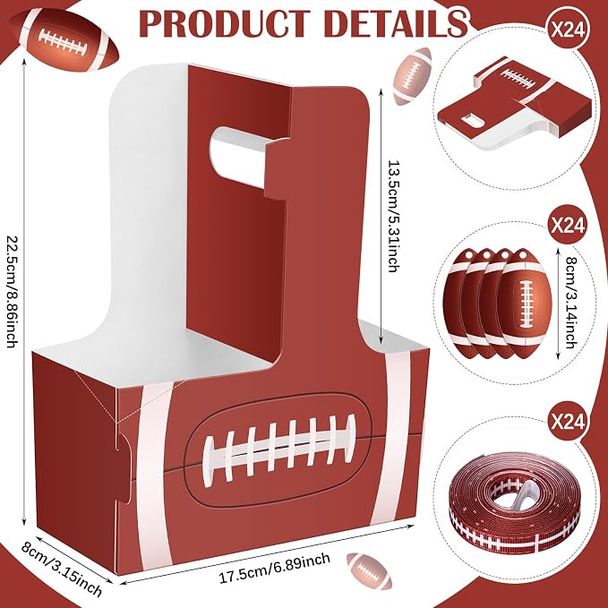 24 Set Football 2 Cup Drink Carrier - Image 5