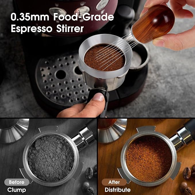Reoszeank 54mm Espresso Accessories Kit, WDT Tool, Dosing Funnel and Puck - Image 2