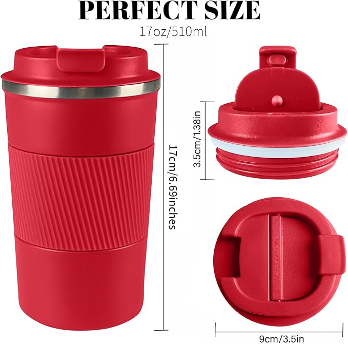 YINBAOGE Insulated Travel Coffee Mug, Spill & Leak Proof, Portable To Go - Image 3