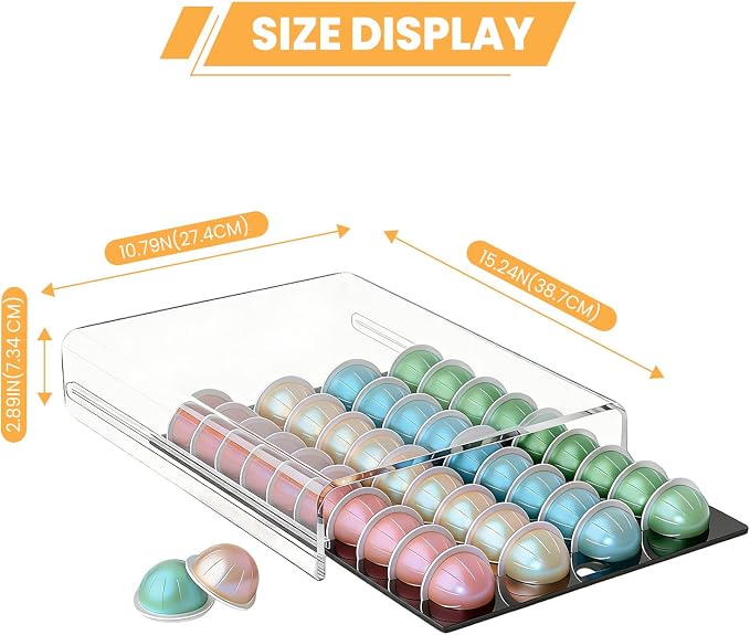 Garvee Pod Holder Drawer Holds 40 Capsules, Countertop Coffee Pod Storage - Image 5