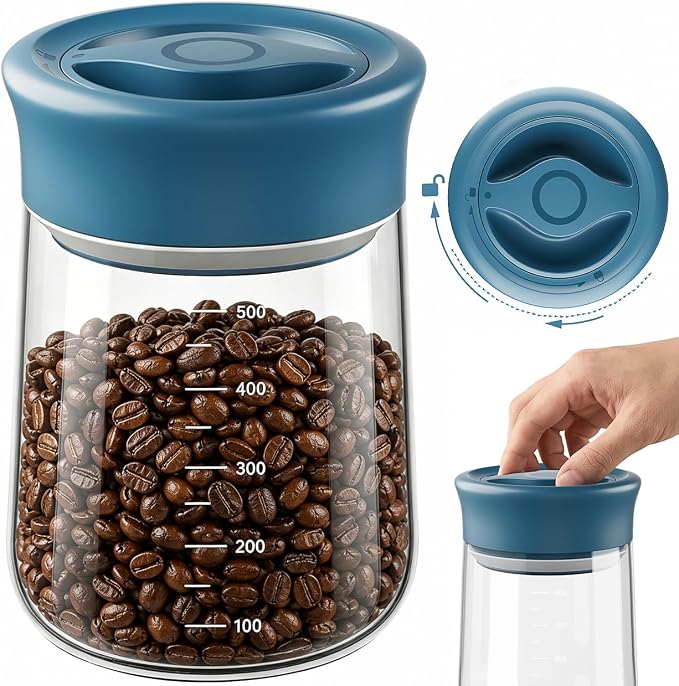 OURCABECUE Wide Mouth Mason Jar 16oz, Newly Upgraded Easy Open Rotating Lid by OURCABECUE