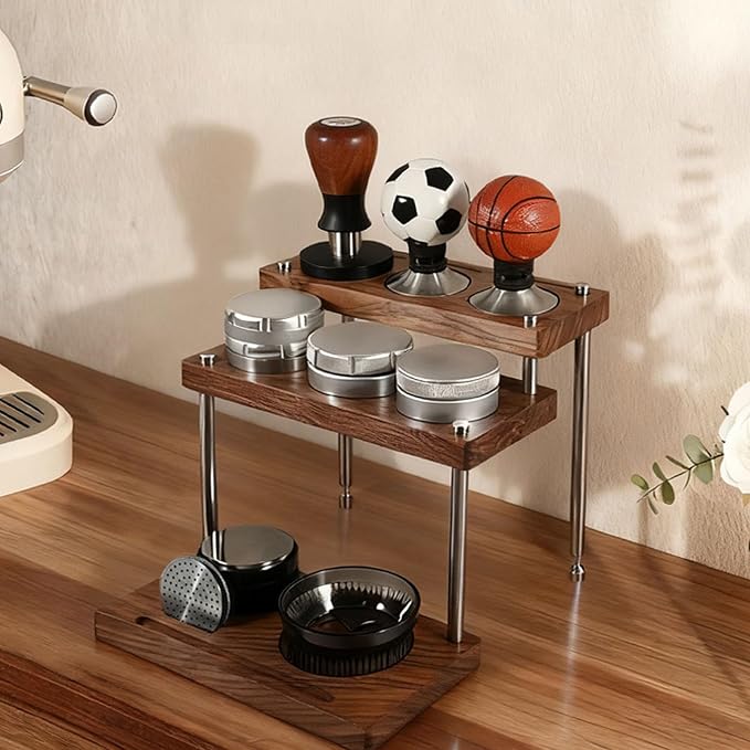 Wooden Espresso Tamper Holder Handmade Storage Rack Wood Storage Unit - Image 6