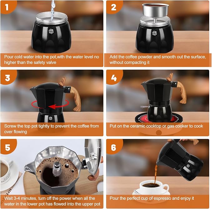 3 Cup Aluminum Espresso Stovetop Moka Pot Express Coffee Maker Percolator - Image 8