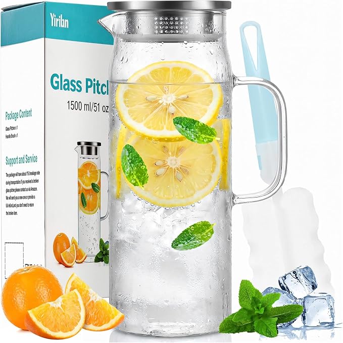 Glass Pitcher, 1.5liter Glass Pitcher by Yirilan