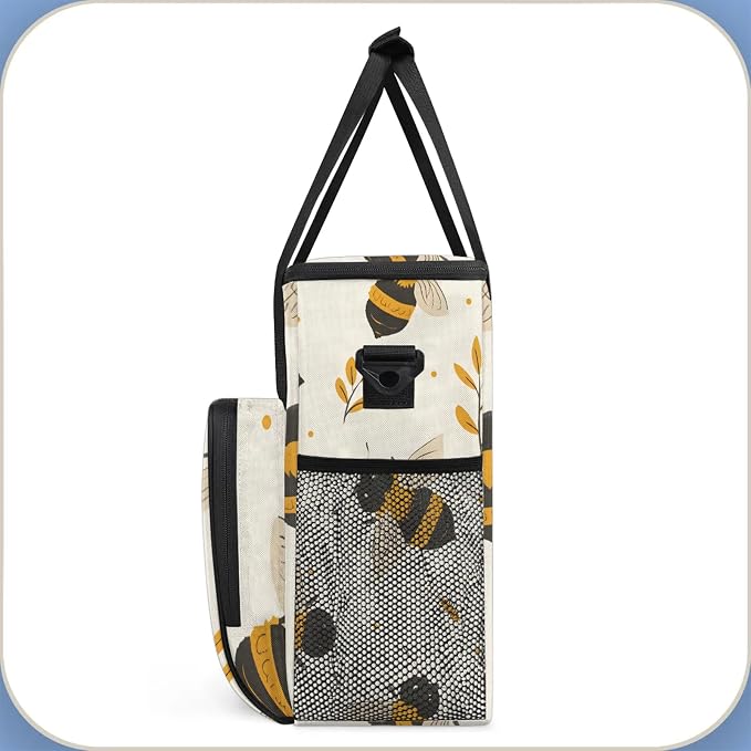 Honey Bee Coffee Maker Carring Bag, Large Insulated Storage Organizer Case Tote - Image 4