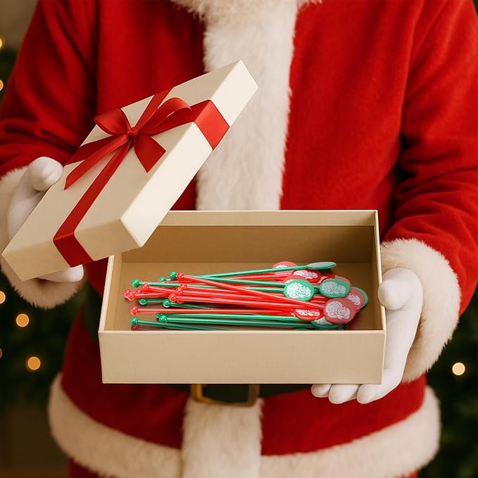 Chengu 100 Pcs Winter Drink Stirrers Xmas Stir Sticks Bulk Holiday Coffee - Image 5