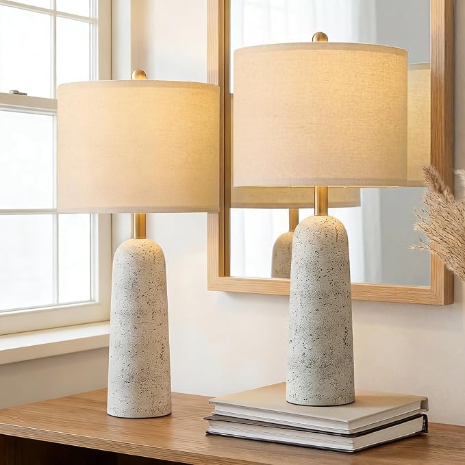 BOBOMOMO 27.25" Modern Table Lamp Set of 2, Lamps - Image 8