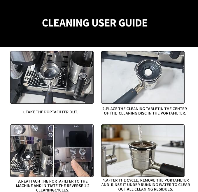 Espresso Puck Screen and Portafilter Funnel, Cleaning Tablets, Disc - Image 6