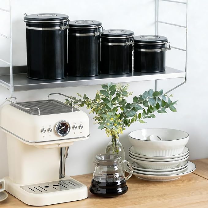 2.8L Airtight Vacuum Coffee Canister, Stainless Steel Storage Container - Image 8
