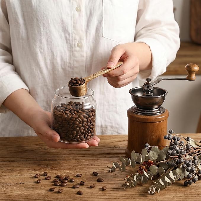4 Pack Coffee Acacia Wooden Scoop Wooden Measuring Scoops - Image 3