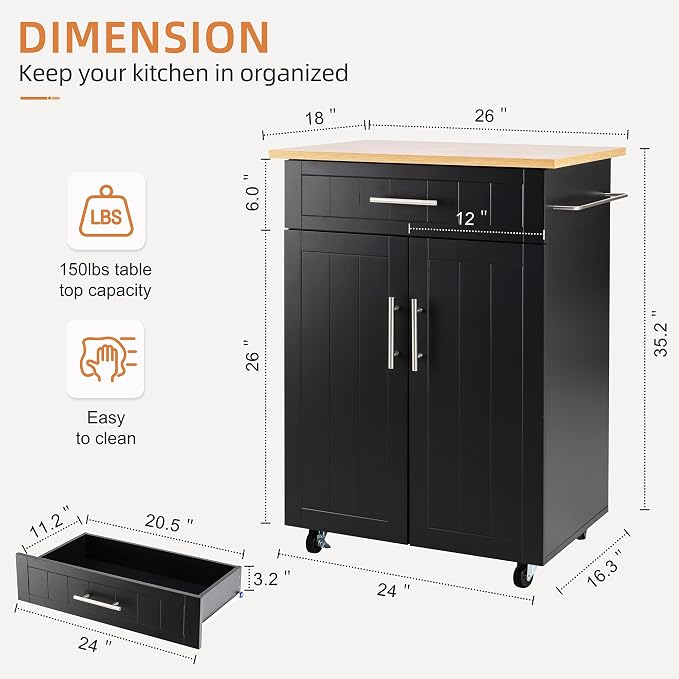 Shintenchi Kitchen Island cart - Image 3