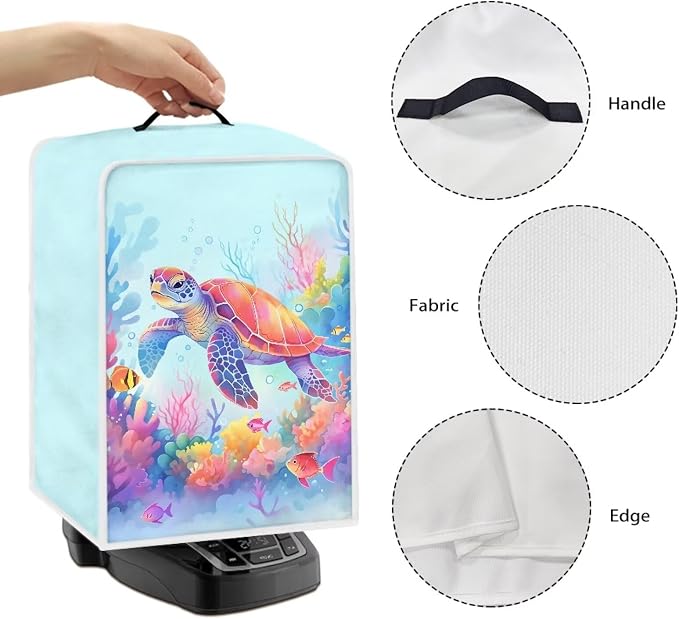Coffee Machine Covers with Top Handle Turtle Print Washable Dust Fingerprint - Image 5