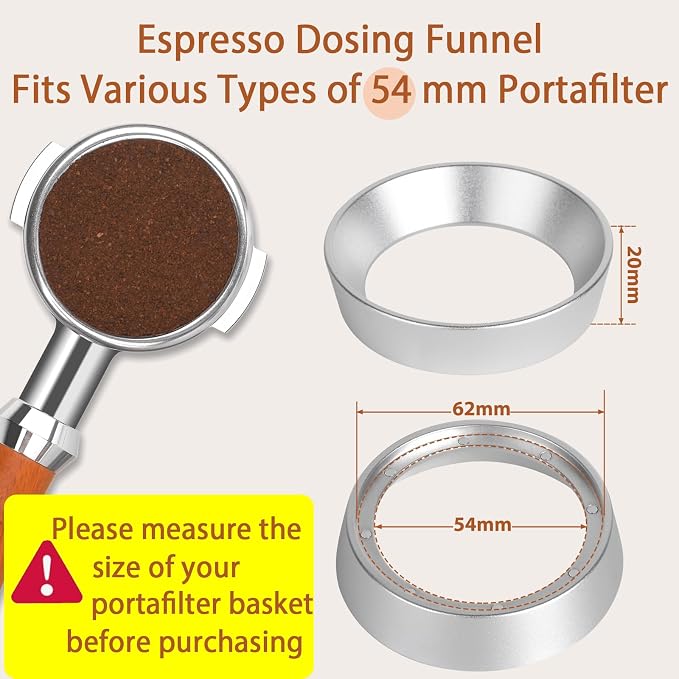 Attsky 54mm Magnetic Aluminum Espresso Dosing Funnel - Image 2
