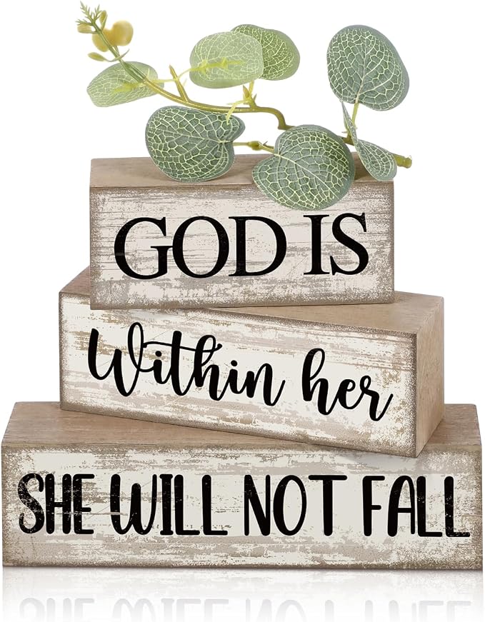 Lineshading 4 Pcs Christian Table Decor Inspirational Religious Gifts by Lineshading