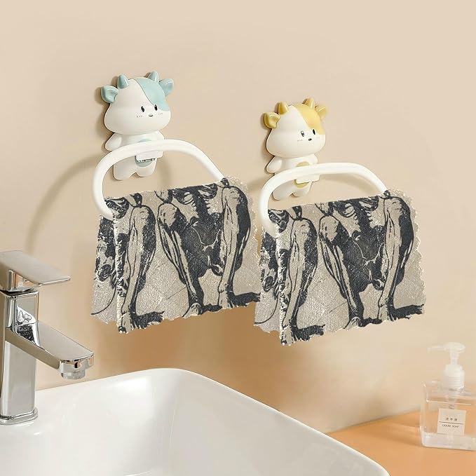 ALAZA Dish Towels Kitchen Cleaning Cloths Skull Skeleton Halloween Dish Cloths - Image 5