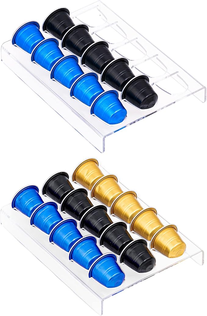 SUMERFLOS 2 Pack Acrylic Clear Coffee Pod Holder Organizer Tray, Coffee Pod - Image 8
