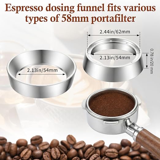 54mm Portafilter Funnel, Magnetic Dosing Funnel - Image 2